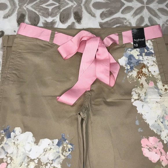 NWT SOHO For NY & Comp Floral Painted Boyfriend Kaki Size 10 - Picture 3 of 8